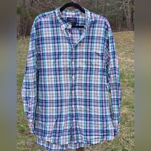 Charles Tyrwhitt Weekend Classic Fit Plaid Button-Down Shirt XL